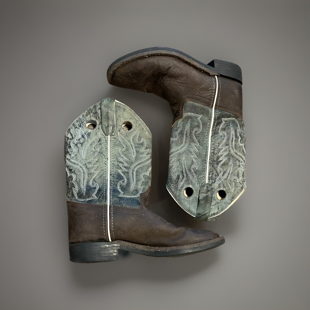 Old West Teal Unisex Western Cowboy Boots Size‎ 020 BSC1884